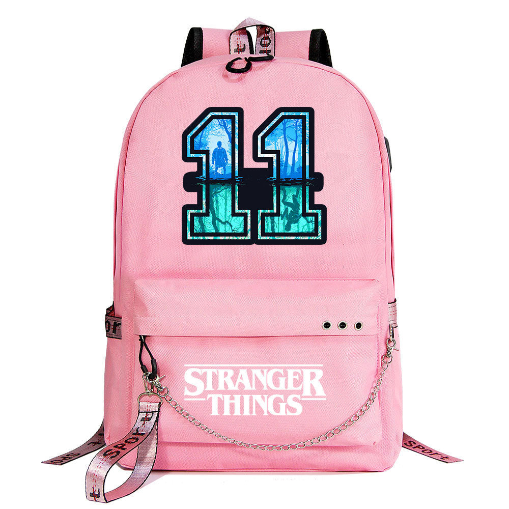 Stranger Things Season 4 Shoolbag Backpack USB Charging Students Notebook Bag for Kids Gifts
