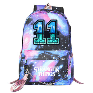 Stranger Things Season 4 Shoolbag Backpack USB Charging Students Notebook Bag for Kids Gifts