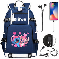 Lilo & Stitch Stitch #7 USB Charging Backpack School NoteBook Laptop Travel Bags