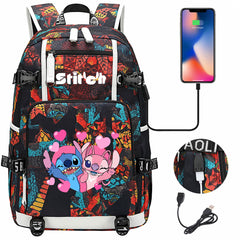 Lilo & Stitch Stitch #7 USB Charging Backpack School NoteBook Laptop Travel Bags