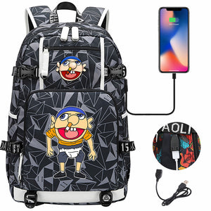 Jeffy USB Charging Backpack School NoteBook Laptop Travel Bags