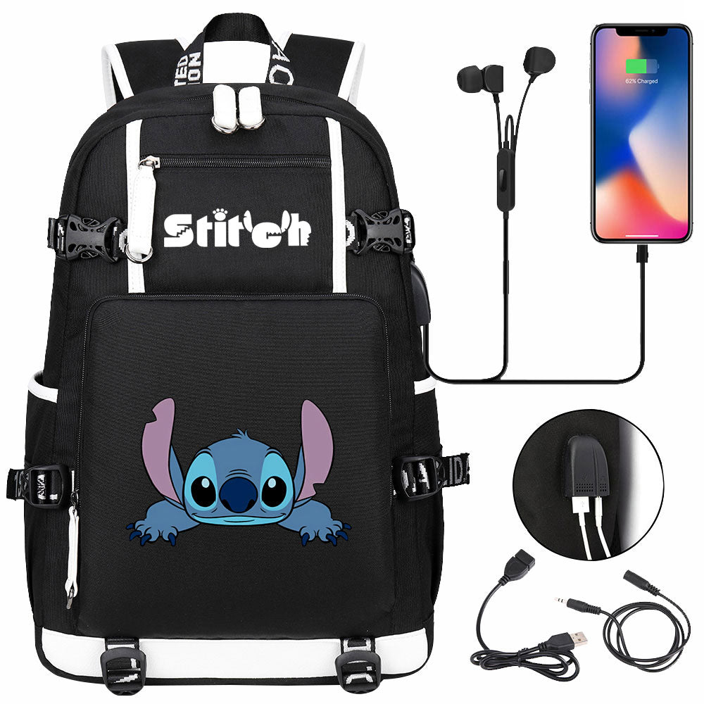Lilo & Stitch Stitch #9 USB Charging Backpack School NoteBook Laptop Travel Bags