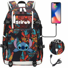 Lilo & Stitch Stitch #9 USB Charging Backpack School NoteBook Laptop Travel Bags