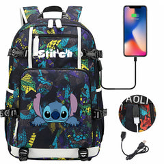 Lilo & Stitch Stitch #9 USB Charging Backpack School NoteBook Laptop Travel Bags