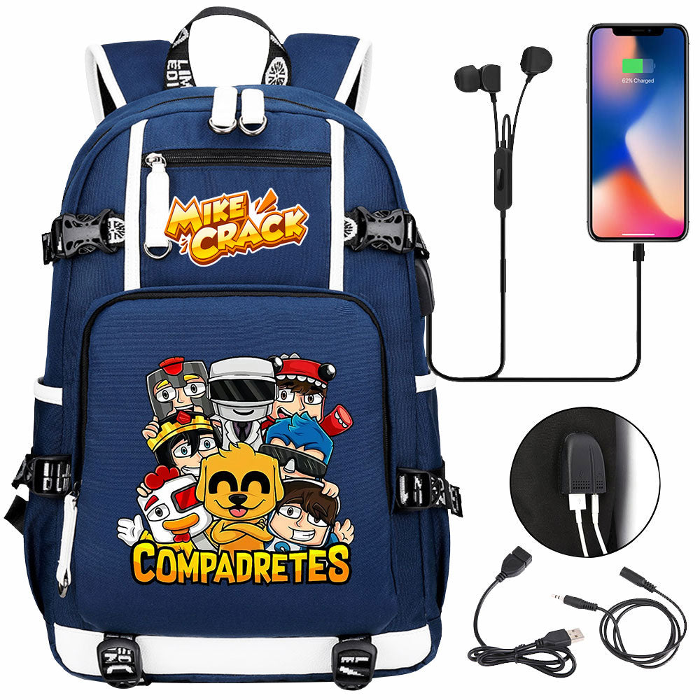 Mikecrack USB Charging Backpack School NoteBook Laptop Travel Bags