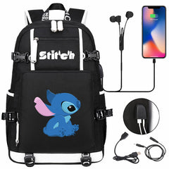 Lilo & Stitch Stitch #10 USB Charging Backpack School NoteBook Laptop Travel Bags