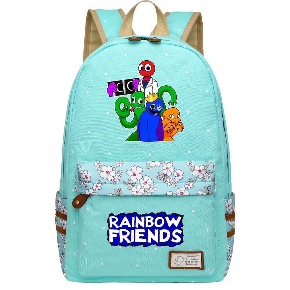 Rainbow Friends Canvas Travel Backpack School Bag For Girl Kids Boy