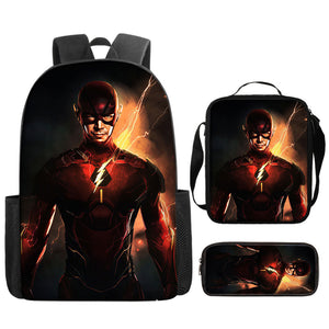 The Flash Schoolbag Backpack Lunch Bag Pencil Case 3pcs Set Gift for Kids Students