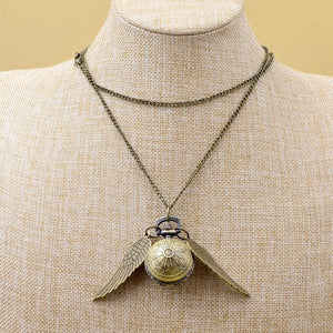 Harry Potter Wing Glob Pocket Watch Necklace Accessories Christmas Gifts Birthday Presents Souvenir