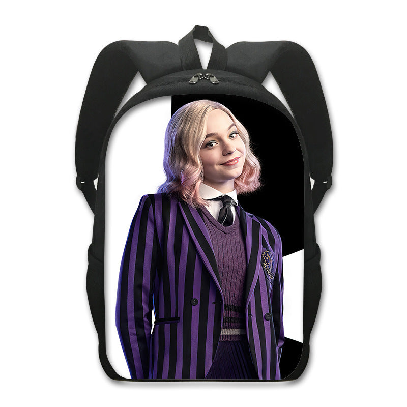 Wednesday Addams Backpack School Sports Bag for Kids Boy Girl