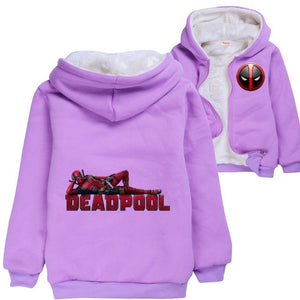 Deadpool Pullover Hoodie Sweatshirt Autumn Winter Unisex Sweater Zipper Jacket for Kids Boy Girls