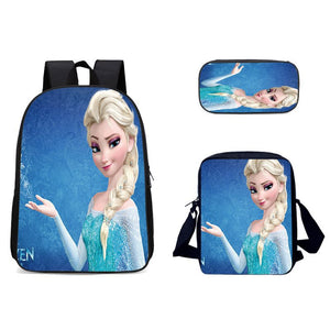 Frozen Princess Elsa Schoolbag Backpack Lunch Bag Pencil Case Set Gift for Kids Students
