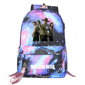 The Walking Dead USB Charging Backpack Shoolbag Notebook Bag Gifts for Kids Students