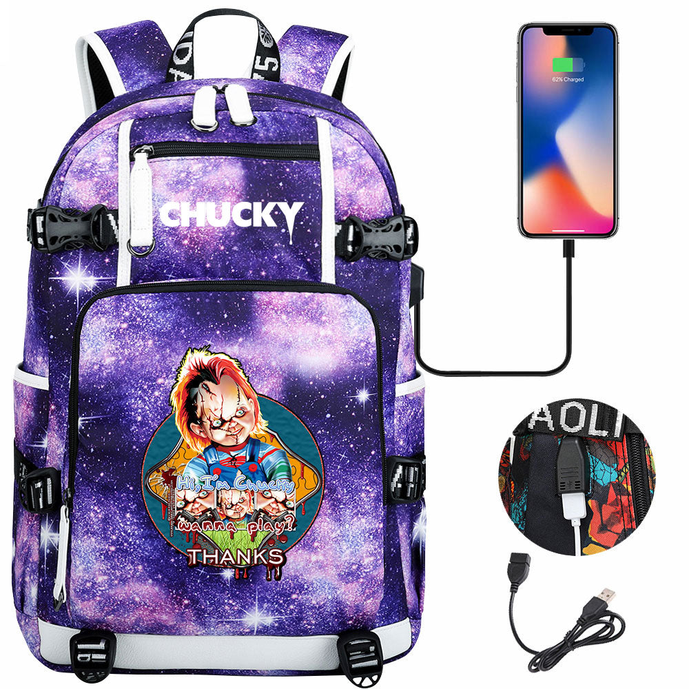 Child's Play USB Charging Backpack School NoteBook Laptop Travel Bags
