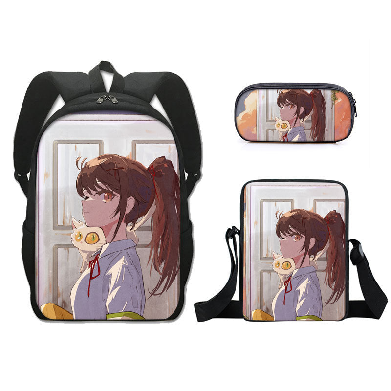 Suzume no Tojimari Schoolbag Backpack Lunch Bag Pencil Case 3pcs Set Gift for Kids Students