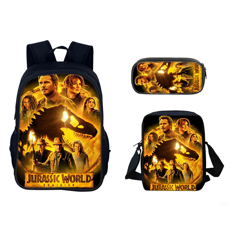 Jurassic World Dominion Schoolbag Backpack Lunch Bag Pencil Case Set Gift for Kids Students