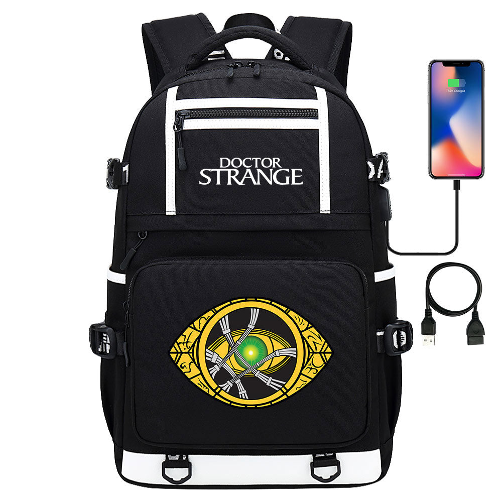Doctor Strange Eye of Agamotto #3 USB Charging Backpack School NoteBook Laptop Travel Bags