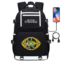 Doctor Strange Eye of Agamotto #3 USB Charging Backpack School NoteBook Laptop Travel Bags