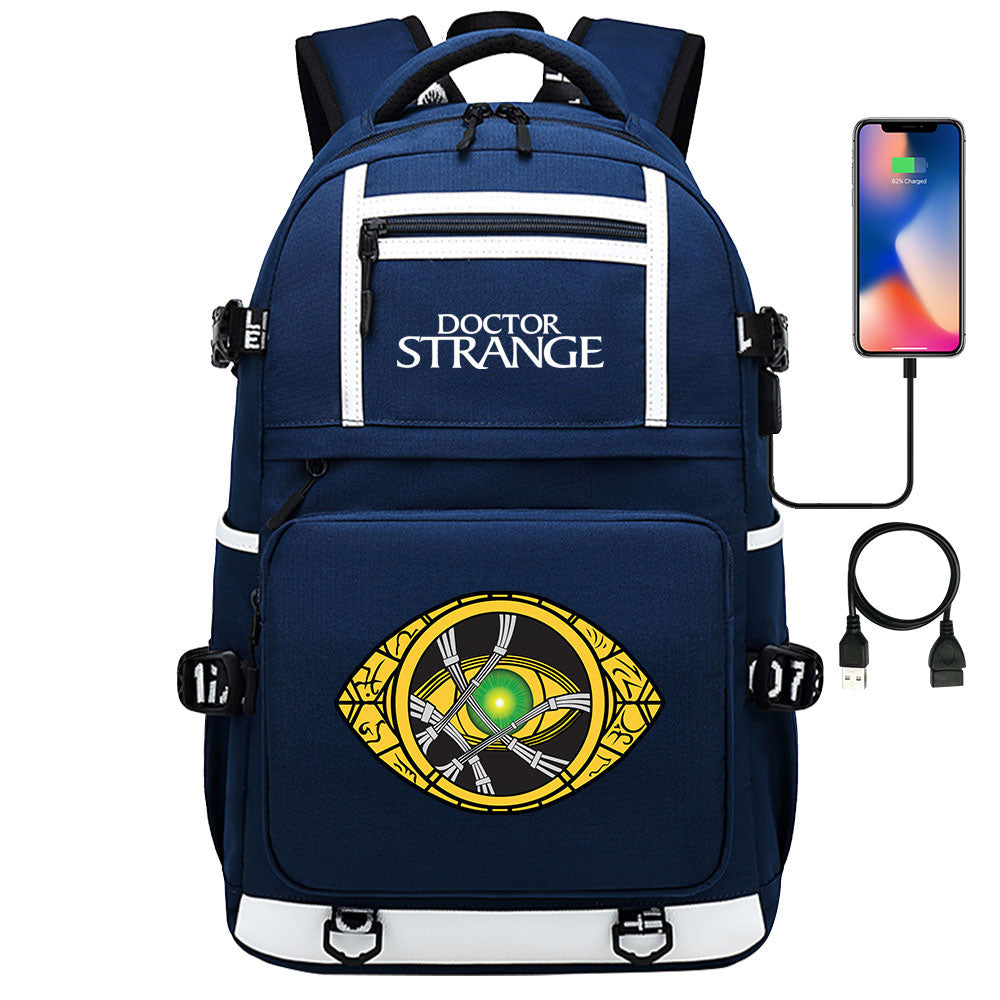 Doctor Strange Eye of Agamotto #3 USB Charging Backpack School NoteBook Laptop Travel Bags