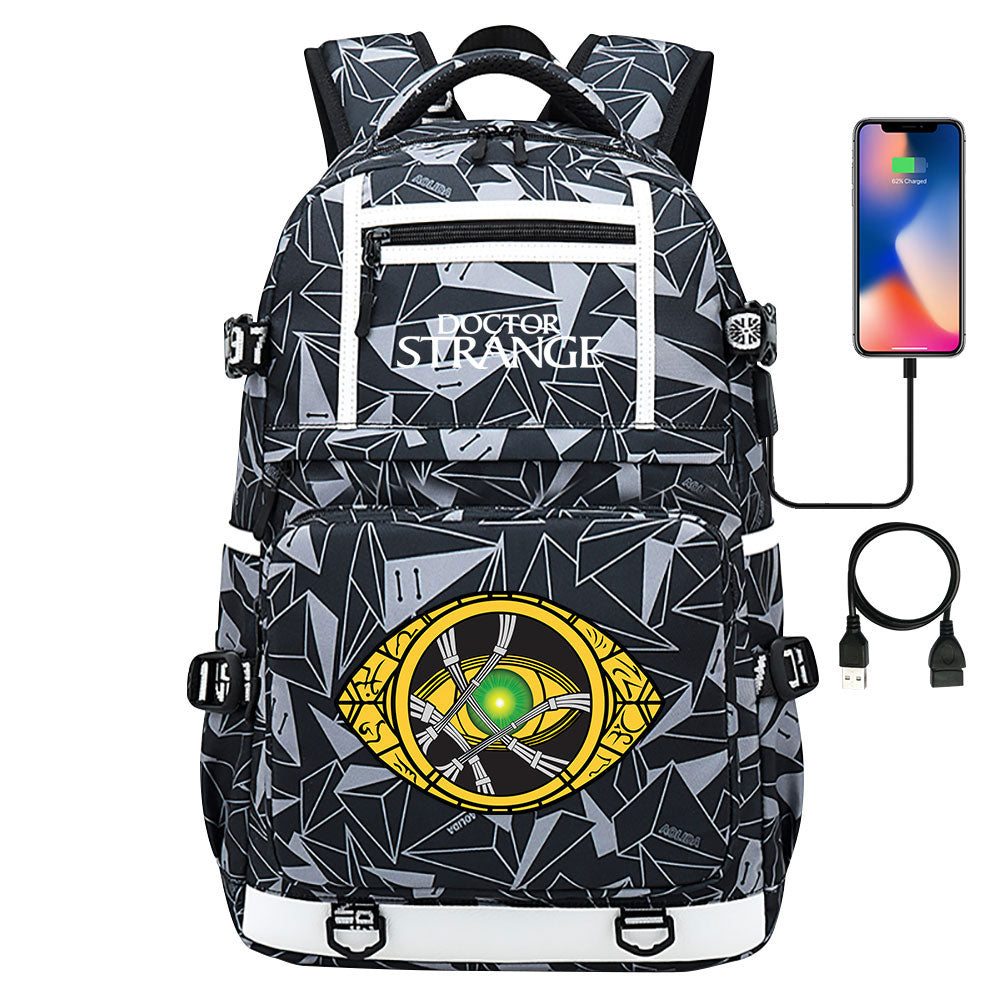Doctor Strange Eye of Agamotto #3 USB Charging Backpack School NoteBook Laptop Travel Bags