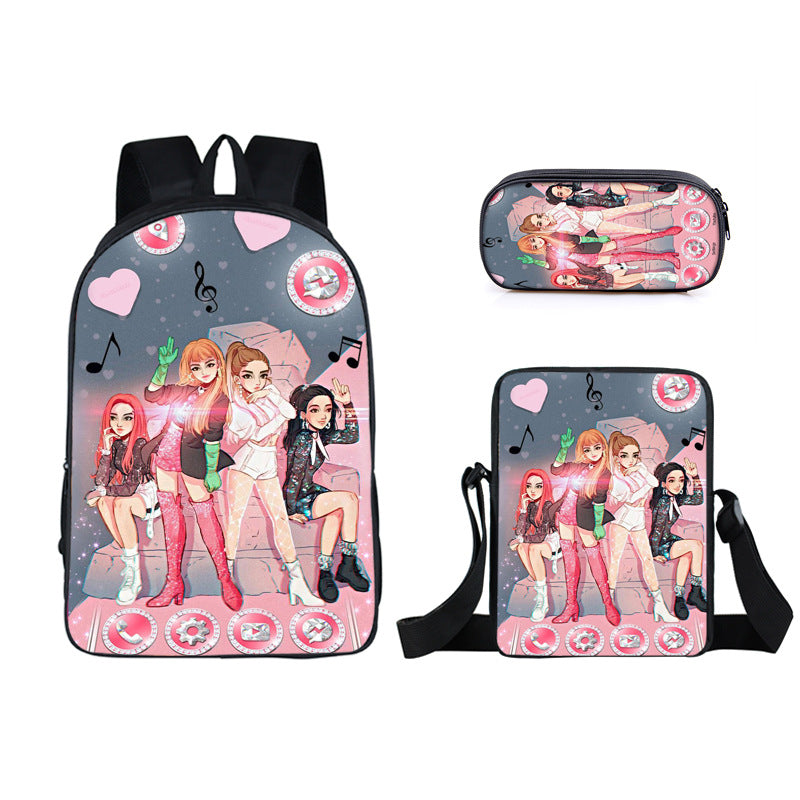 BLACKPINK JISOO JENNIE Schoolbag Backpack Lunch Bag Pencil Case Set Gift for Kids Students