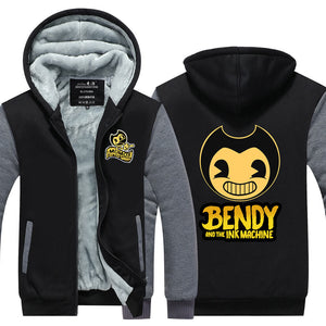 Bendy Hoodie Jacket Autumn Winter Unisex Zipper Sweatershirt Warm Coat