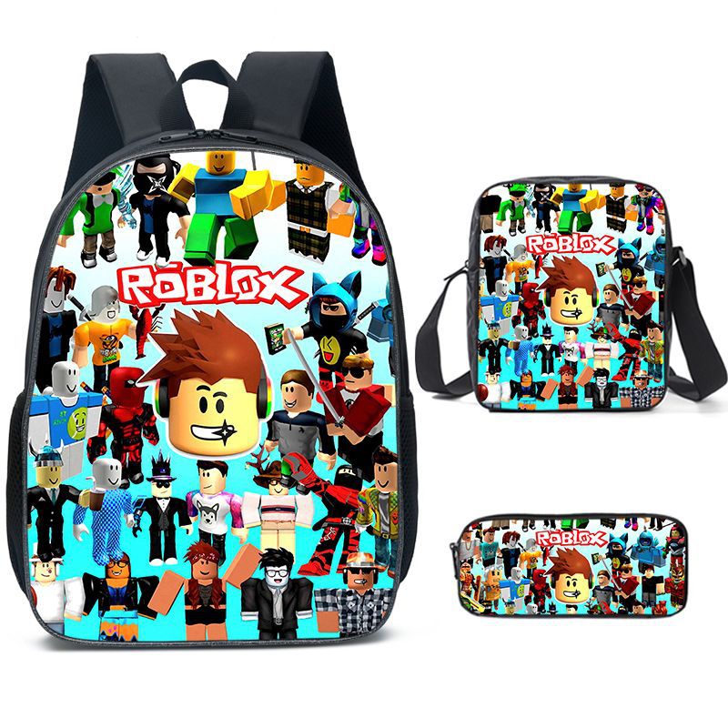 Game Roblox Schoolbag Backpack Lunch Bag Pencil Case Set Gift for Kids Students