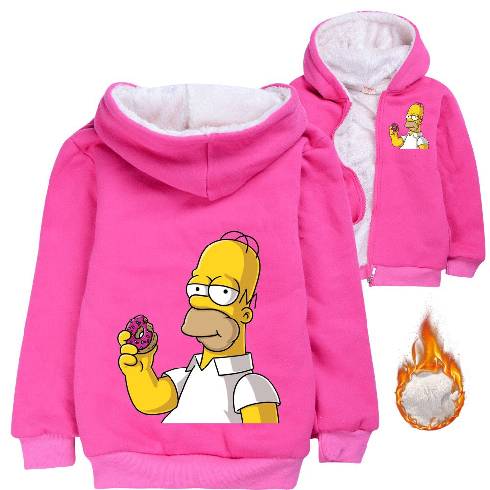 Simpsons Pullover Hoodie Sweatshirt Autumn Winter Unisex Sweater Zipper Jacket for Kids Boy Girls