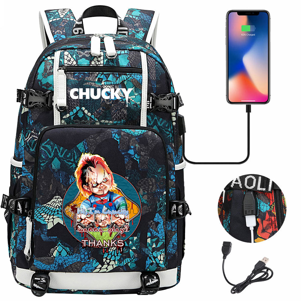 Child's Play USB Charging Backpack School NoteBook Laptop Travel Bags