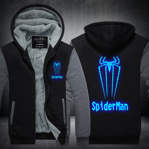 Spiderman Superhero Hoodie Jacket Autumn Winter Unisex Zipper Sweatershirt Warm Coat