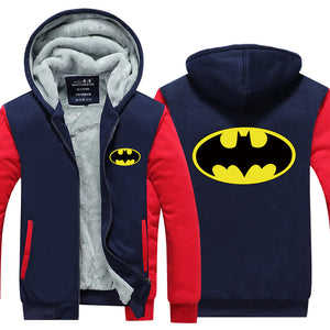 Batman Superhero  Hoodie Jacket Autumn Winter Unisex Zipper Sweatershirt Warm Coat