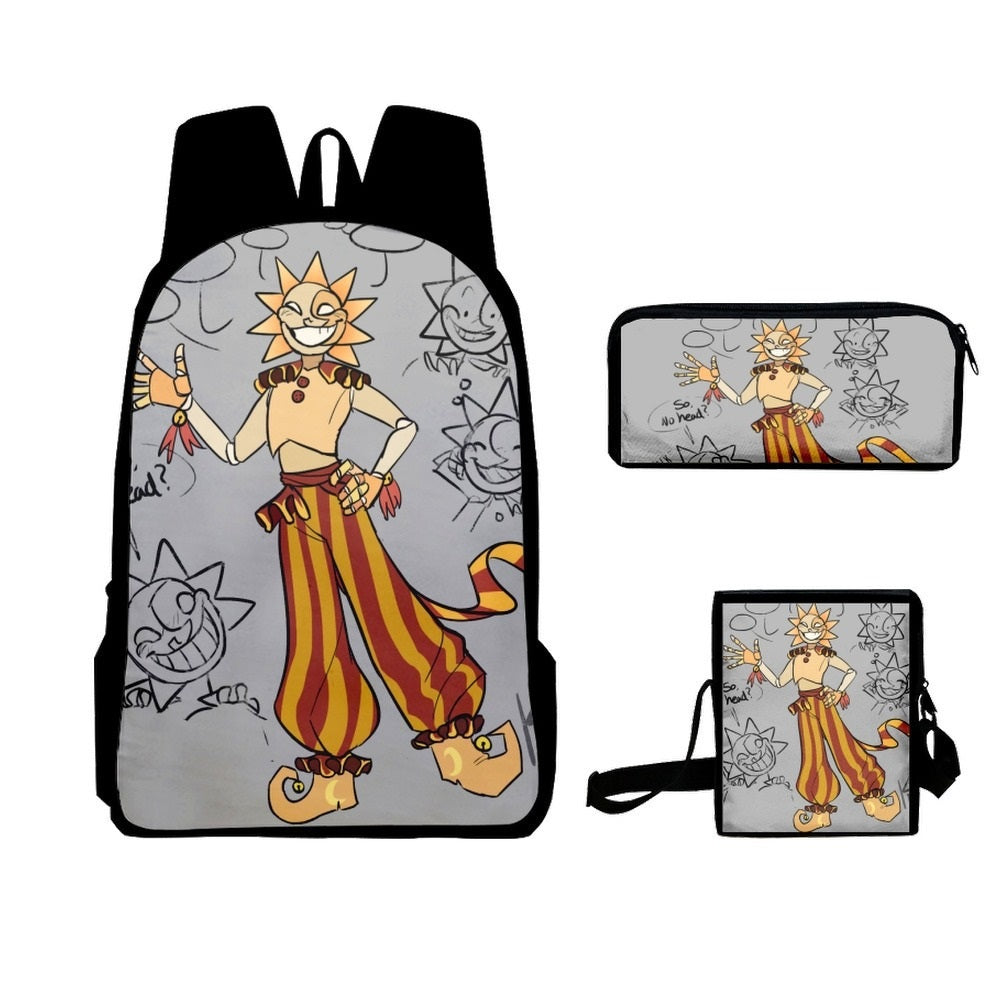 Fnaf Security Breach Sundrop Moondrop Schoolbag Backpack Lunch Bag Pencil Case Set Gift for Kids Students