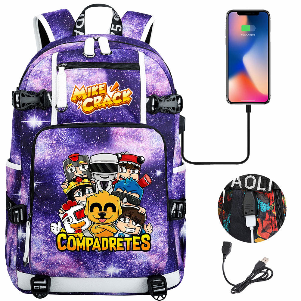 Mikecrack USB Charging Backpack School NoteBook Laptop Travel Bags