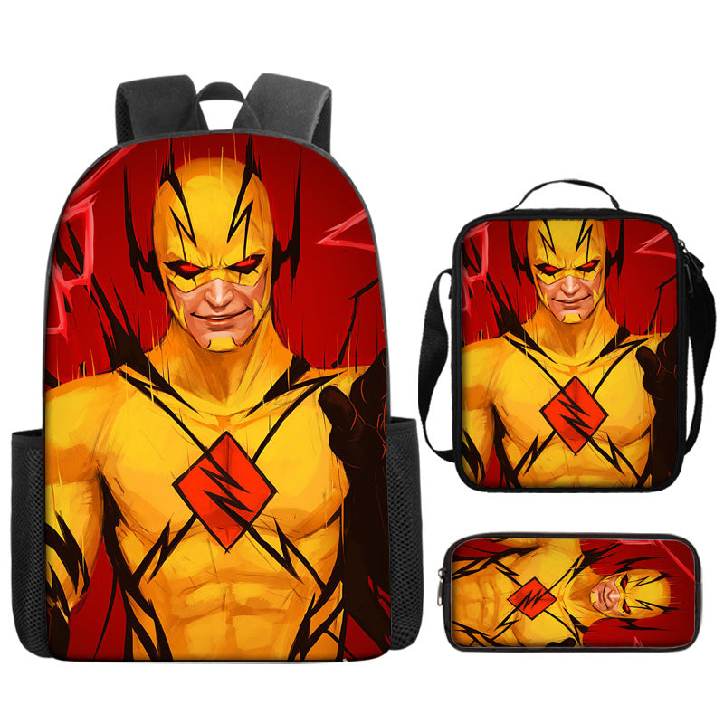 The Flash Schoolbag Backpack Lunch Bag Pencil Case 3pcs Set Gift for Kids Students