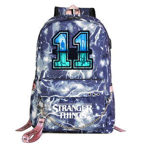 Stranger Things Season 4 Shoolbag Backpack USB Charging Students Notebook Bag for Kids Gifts