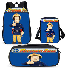 Fireman Sam Schoolbag Backpack Lunch Bag Pencil Case Set Gift for Kids Students