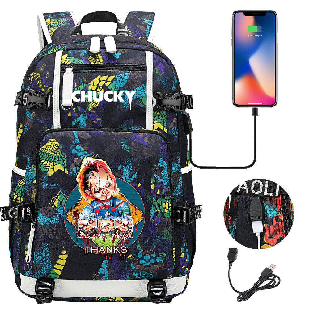 Child's Play USB Charging Backpack School NoteBook Laptop Travel Bags