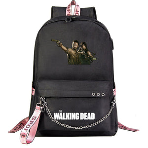 The Walking Dead USB Charging Backpack Shoolbag Notebook Bag Gifts for Kids Students