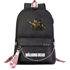 The Walking Dead USB Charging Backpack Shoolbag Notebook Bag Gifts for Kids Students