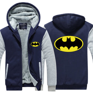 Batman Superhero  Hoodie Jacket Autumn Winter Unisex Zipper Sweatershirt Warm Coat