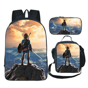 The Legend of Zelda Schoolbag Backpack Lunch Bag Pencil Case Set Gift for Kids Students
