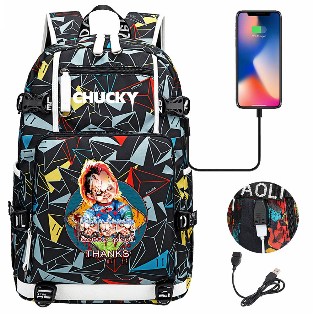 Child's Play USB Charging Backpack School NoteBook Laptop Travel Bags