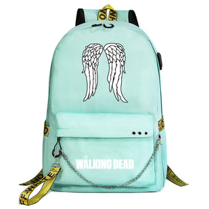 The Walking Dead USB Charging Backpack Shoolbag Notebook Bag Gifts for Kids Students