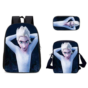 Frozen Princess Elsa Schoolbag Backpack Lunch Bag Pencil Case Set Gift for Kids Students