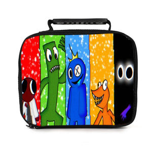 Rainbow Friends PU Leather Portable Lunch Box School Tote Storage Picnic Bag