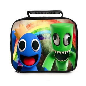 Rainbow Friends PU Leather Portable Lunch Box School Tote Storage Picnic Bag