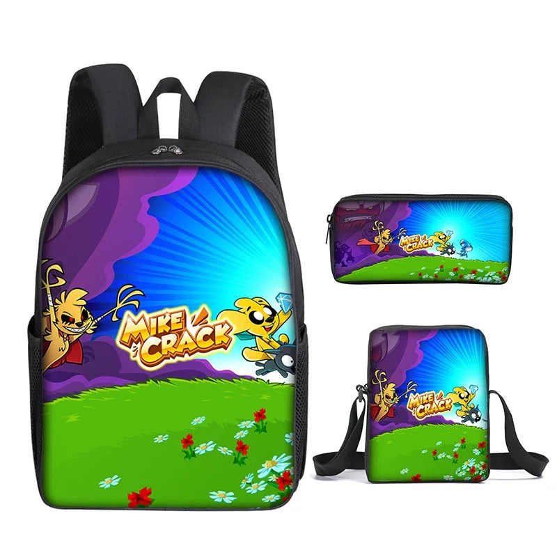 Mikecrack Schoolbag Backpack Lunch Bag Pencil Case Set Gift for Kids Students