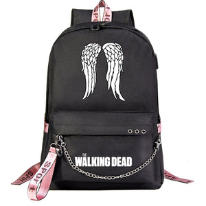 The Walking Dead USB Charging Backpack Shoolbag Notebook Bag Gifts for Kids Students