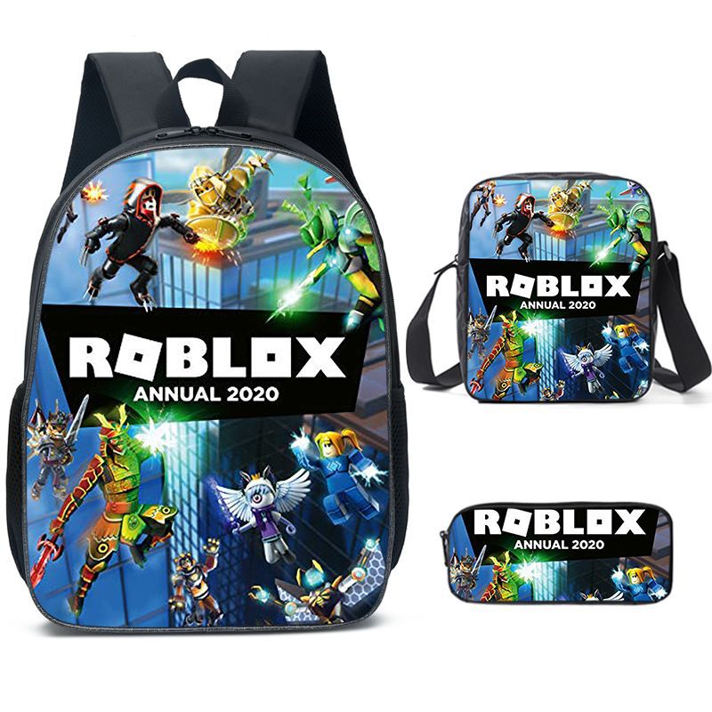 Game Roblox Schoolbag Backpack Lunch Bag Pencil Case Set Gift for Kids Students