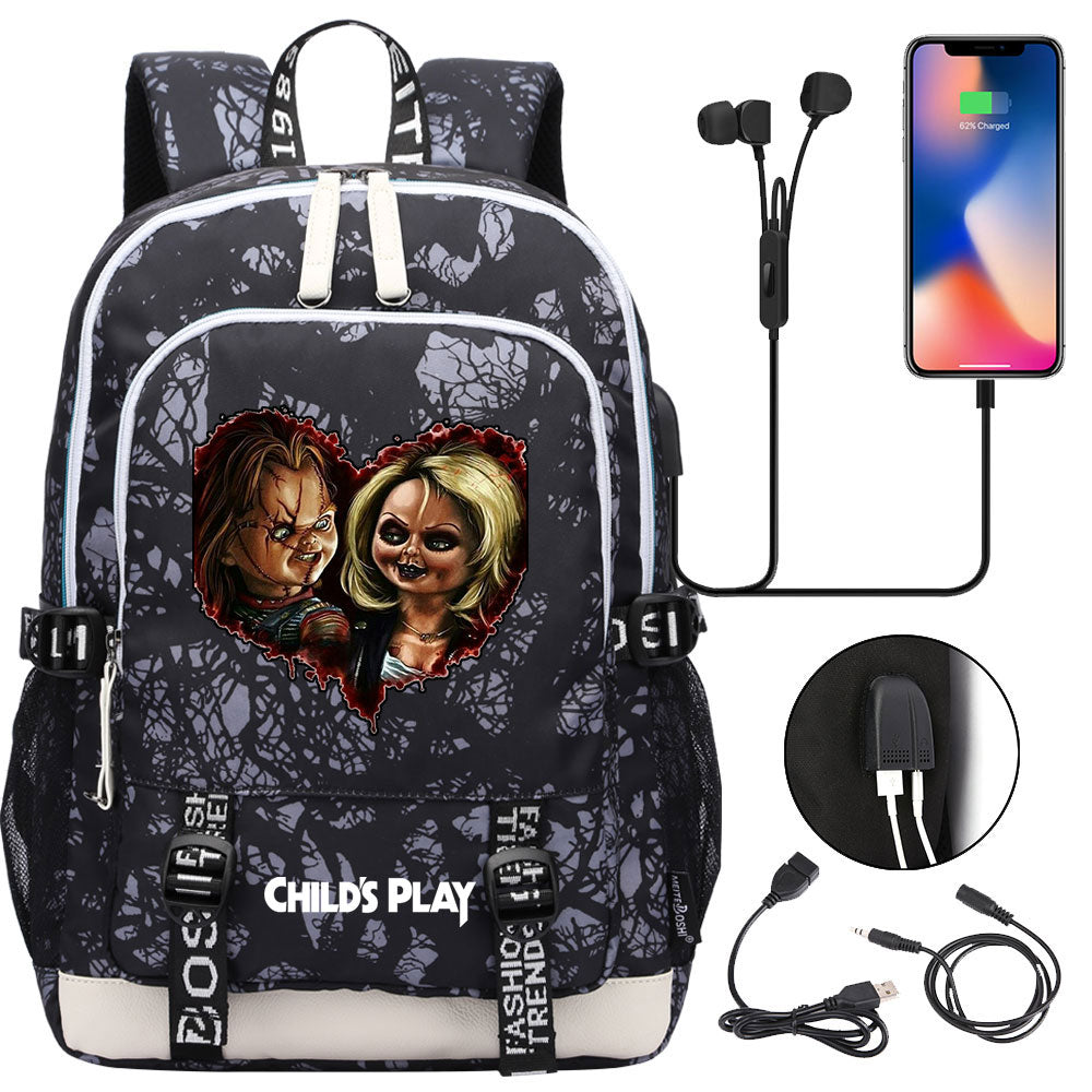 Child's Play  USB Charging Backpack School Note Book Laptop Travel Bags